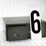 Vintage Metal Number 6 Sign..