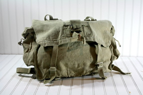 vintage military canvas messenger bag