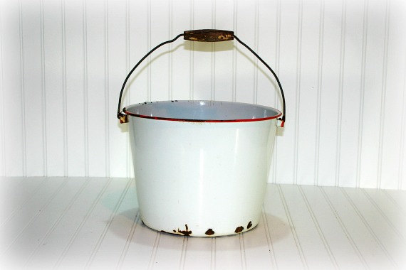 Vintage Enamel Bucket