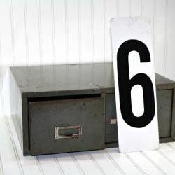 Vintage Metal Number 6 Sign / Vintage Metal Number 7 Sign