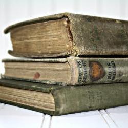 Vintage Stack of Books / Vintage Olive Green Books